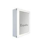 Armário Aéreo Para Banheiro Com Espelho Espelheira Branco Laca