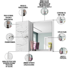 Armário Aéreo Para Banheiro Multiuso Com Espelho 01 Porta Gên