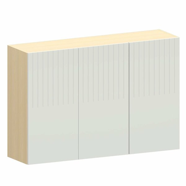 Armário Aéreo Para Cozinha 120 Cm 3 Portas Aurora Cinza Crist