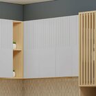 Armário Aéreo Para Cozinha 120 Cm 3 Portas Aurora Cinza Crist