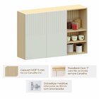 Armário Aéreo Para Cozinha 120 Cm Com Nicho Aurora Cinza Cris