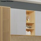 Armário Aéreo Para Cozinha 120 Cm Com Nicho Aurora Cinza Cris