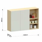 Armário Aéreo Para Cozinha 120 Cm Com Nicho Aurora Cinza Cris