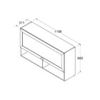 Armário Aéreo Para Cozinha 120cm 1 Porta Basculante 2 Nichos