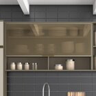 Armário Aéreo Para Cozinha 120cm 1 Porta Basculante Vidro Éve