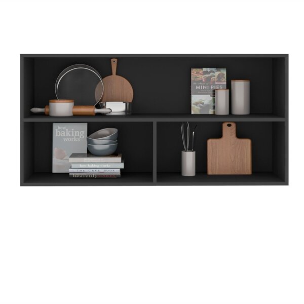 Armário Aéreo Para Cozinha 120cm 2 Portas Etna Grafite