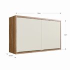 Armário Aéreo Para Cozinha 120cm 2 Portas Viena  Freijó/argila
