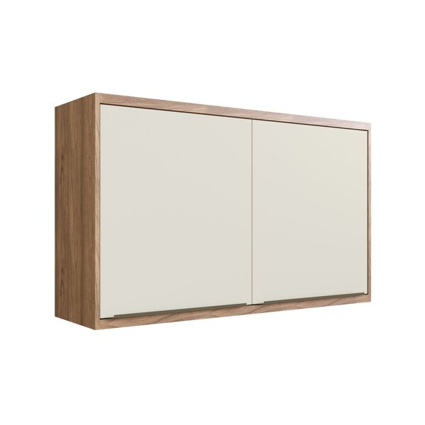 Armário Aéreo Para Cozinha 120cm 2 Portas Viena  Freijó/argila