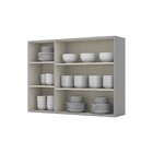 Armário Aéreo Para Cozinha 120cm 3 Portas Ketlin  Cinza