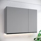 Armário Aéreo Para Cozinha 120cm 3 Portas Ketlin  Cinza