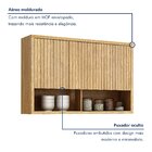 Armário Aéreo Para Cozinha 120cm 3 Portas Ripado Torino Cinam