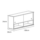 Armário Aéreo Para Cozinha 120cm Com 2 Portas De Vidro - Nove