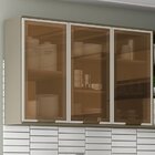 Armário Aéreo Para Cozinha 120x83x32cm 3 Portas Com Vidro Éve