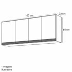 Armário Aéreo Para Cozinha 150 Cm 4 Portas Adriana Amêndoa/br