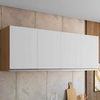 Armário Aéreo Para Cozinha 150 Cm 4 Portas Adriana Amêndoa/br