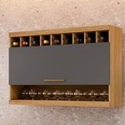 Armário Aéreo Para Cozinha 1 Porta Opala Cinamomo/grafite