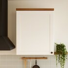 Armário Aéreo Para Cozinha 1 Porta Provençal Iluminata  Branc