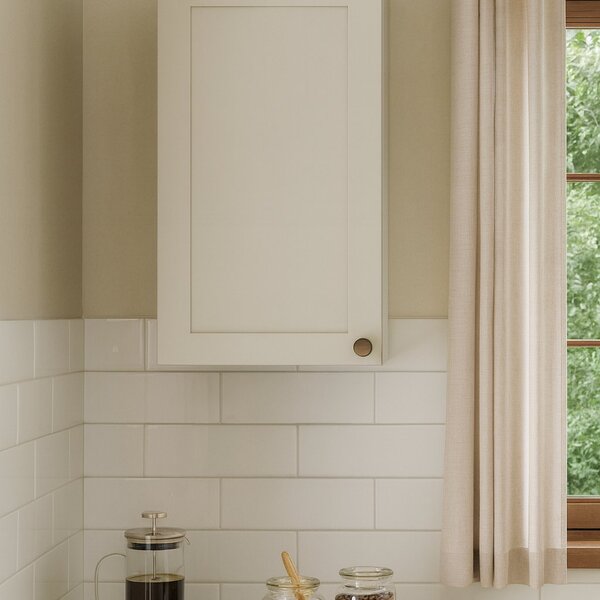 Armário Aéreo Para Cozinha 1 Porta Provençal Iluminata  Branco