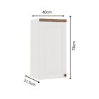 Armário Aéreo Para Cozinha 1 Porta Provençal Iluminata  Branco