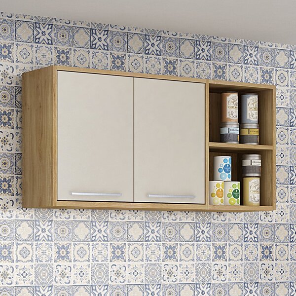Armário Aéreo Para Cozinha 2 Portas 1 Nicho Montreal Sallêto