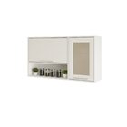 Armário Aéreo Para Cozinha 2 Portas 1 Nicho Paris Branco