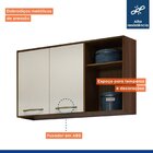 Armário Aéreo Para Cozinha 2 Portas 2 Nichos 120cm Áustria Ch