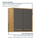 Armário Aéreo Para Cozinha 2 Portas 80cm Torino   Cinamomo/gr