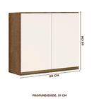 Armário Aéreo Para Cozinha 2 Portas Carvalho Rústico Off Whit