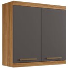 Armário Aéreo Para Cozinha 2 Portas Gold Cinamomo/grafite