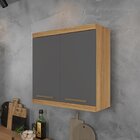 Armário Aéreo Para Cozinha 2 Portas Gold Cinamomo/grafite