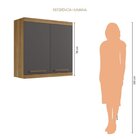 Armário Aéreo Para Cozinha 2 Portas Gold Cinamomo/grafite