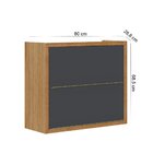 Armário Aéreo Para Cozinha 2 Portas Mdp Opala Carvalho/grafite