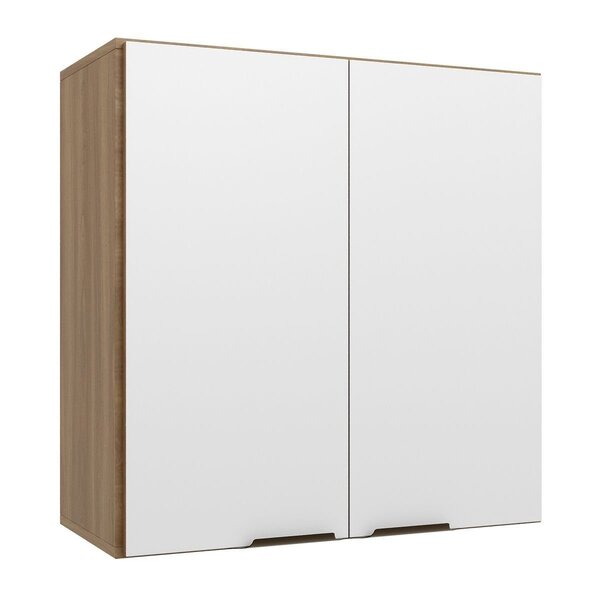 Armário Aéreo Para Cozinha 2 Portas Paris Nogal Manchester/ B