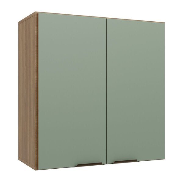 Armário Aéreo Para Cozinha 2 Portas Paris Nogal Manchester/ V