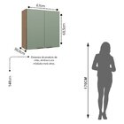 Armário Aéreo Para Cozinha 2 Portas Paris Nogal Manchester/ V