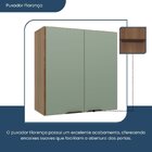 Armário Aéreo Para Cozinha 2 Portas Paris Nogal Manchester/ V