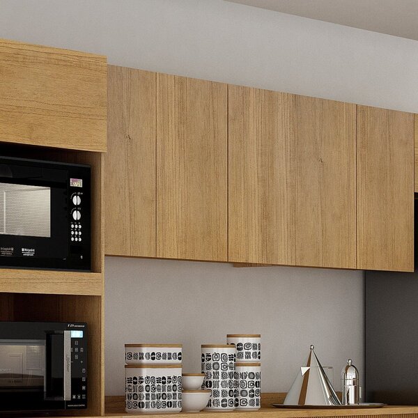 Armário Aéreo Para Cozinha 3 Portas 120cm Dakota   Cinamomo