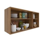 Armário Aéreo Para Cozinha 3 Portas 120cm Thalita  Nogal Manc
