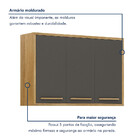 Armário Aéreo Para Cozinha 3 Portas 120cm Torino Valdemóveis