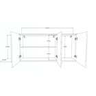 Armário Aéreo Para Cozinha 3 Portas 1 Prateleira Valenza Preto