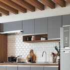 Armário Aéreo Para Cozinha 3 Portas 2 Nichos Athena Feijo/cin