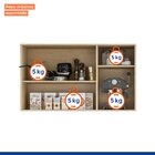 Armário Aéreo Para Cozinha 3 Portas Detalhe Em Vidro 1 Nicho