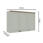 Armário Aéreo Para Cozinha 3 Portas Provençais Verde Mint