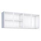 Armário Aéreo Para Cozinha 4 Portas De Vidro Assis Cinza