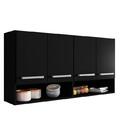 Armario Aereo Para Cozinha 4 Portas Preto Bulgaria Brienza Mo