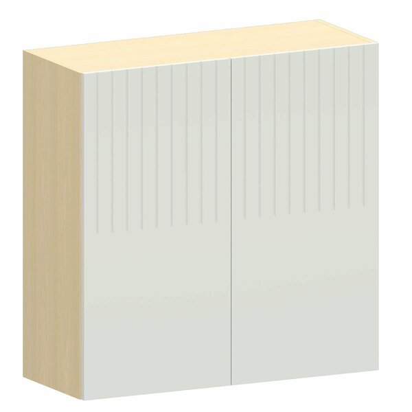 Armário Aéreo Para Cozinha 80 Cm 2 Portas Aurora Cinza Crista