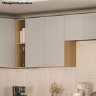 Armário Aéreo Para Cozinha 80 Cm 2 Portas Aurora Cinza Crista