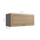 Armário Aéreo Para Cozinha 80cm 1 Porta Roma  Grafite/cedro