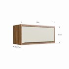 Armário Aéreo Para Cozinha 80cm 1 Porta Viena  Freijó/argila