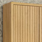 Armário Aéreo Para Cozinha 80cm 2 Portas Ripado Torino Cinamo